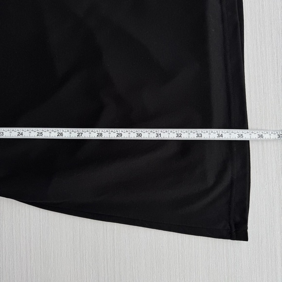 ESPRIT Ruched Midi Dress Black M Sleeveless Scoop Slip On‎ Neutral Business Y2K - Picture 12 of 15